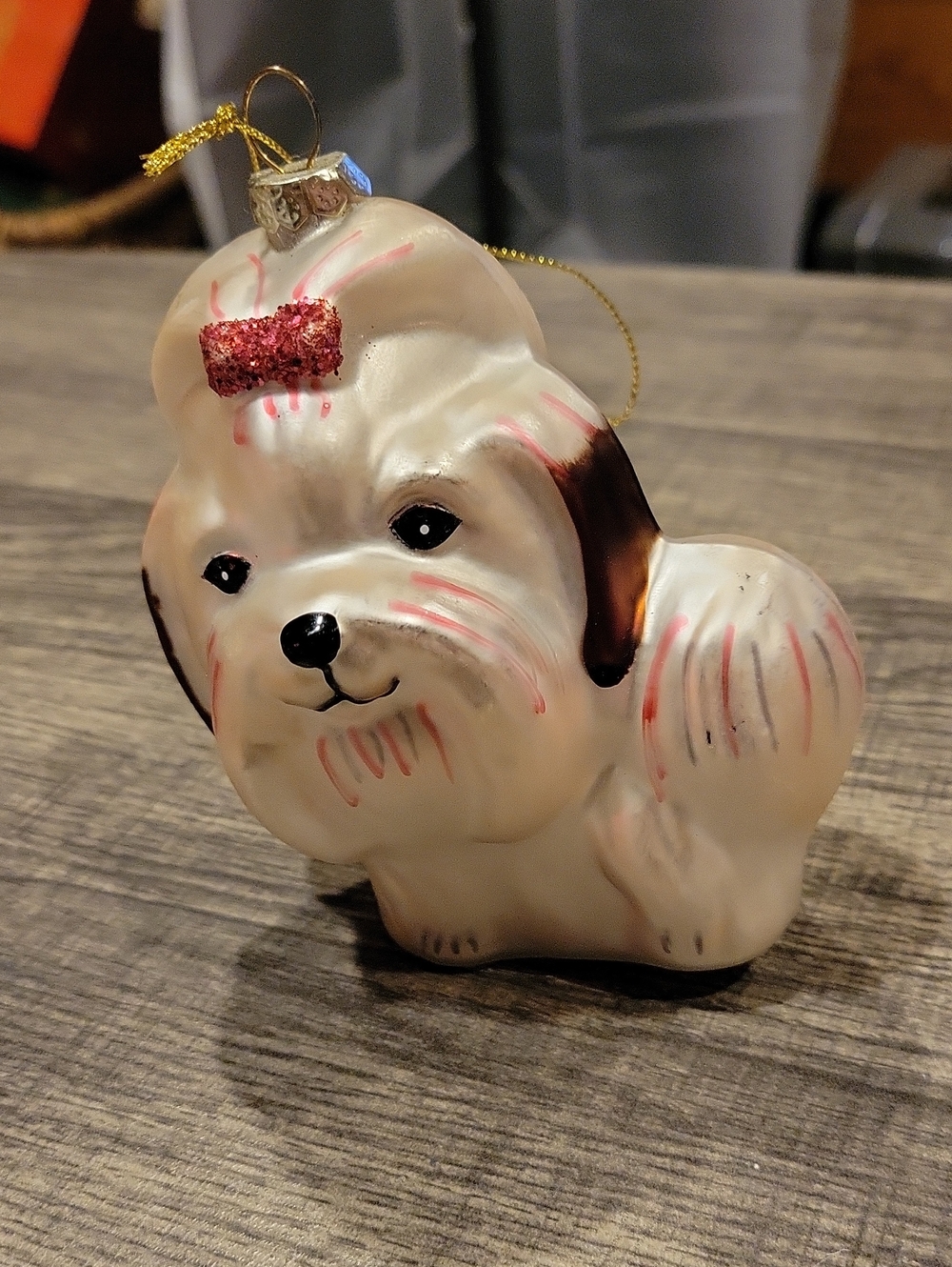 Shitzu/ Llaso Aapso Christmas Ornament,EUC